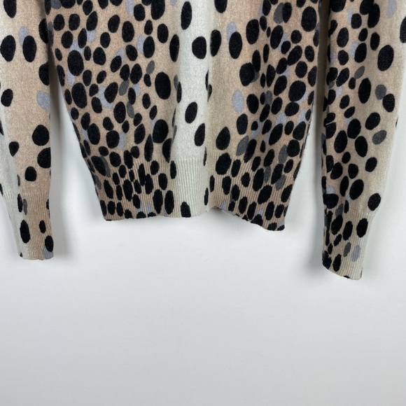 Equipment Femme Tan Black Cashmere Animal Print Long Sleeve Sweater Size XS - Picture 4 of 9